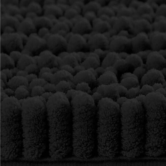 Room Essentials Everyday Chenille Non-Slip Tufted Bath Rug- Black - Picture 2 of 9